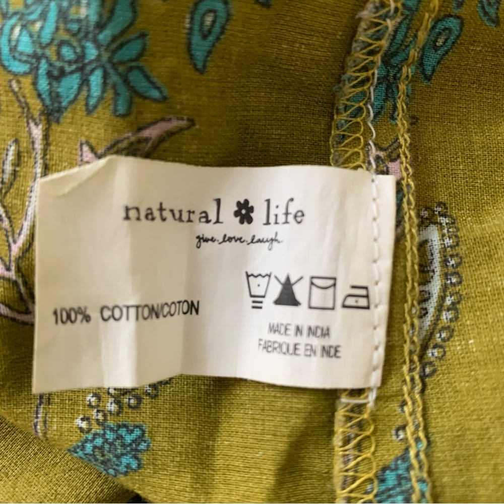 Natural Life cotton floral multicolor printed maxi oversized Boho dress size S - Picture 8 of 13